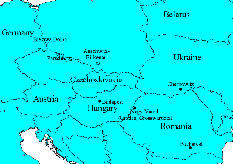 Map showing locations in interview