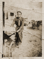 Izak Bebczuk on his bicycle