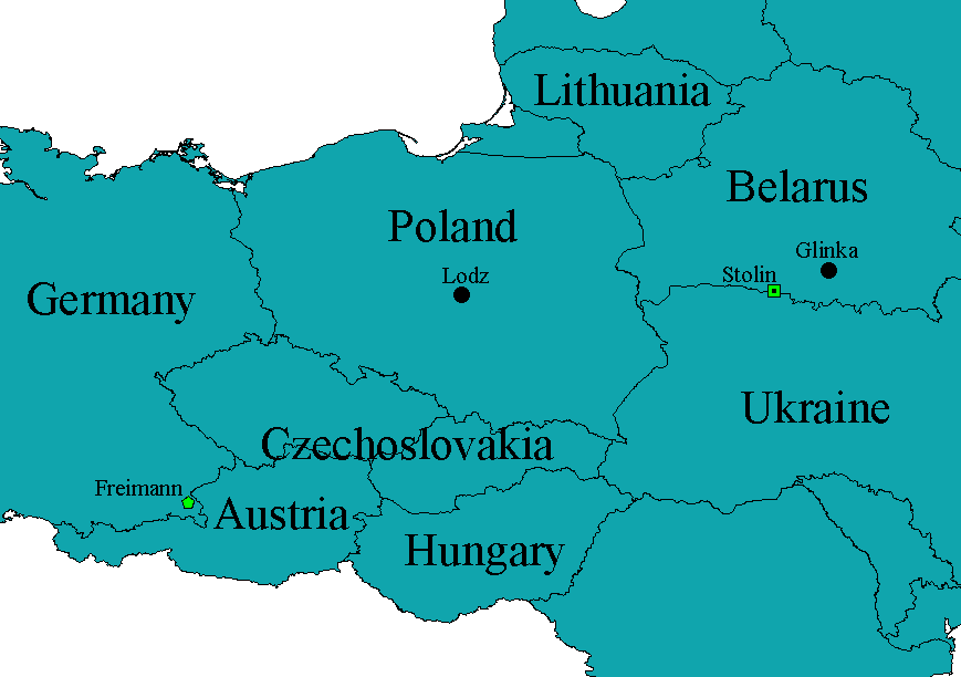 Manya Auster Feldman August 11 1998 Map Showing Locations In Germany Poland Belarus Ukraine